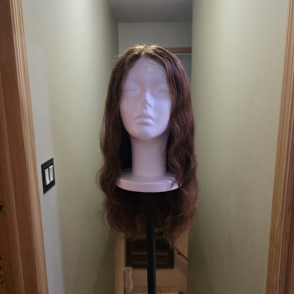 Luxurious Chestnut Wavy Lace Front Human Hair Wig